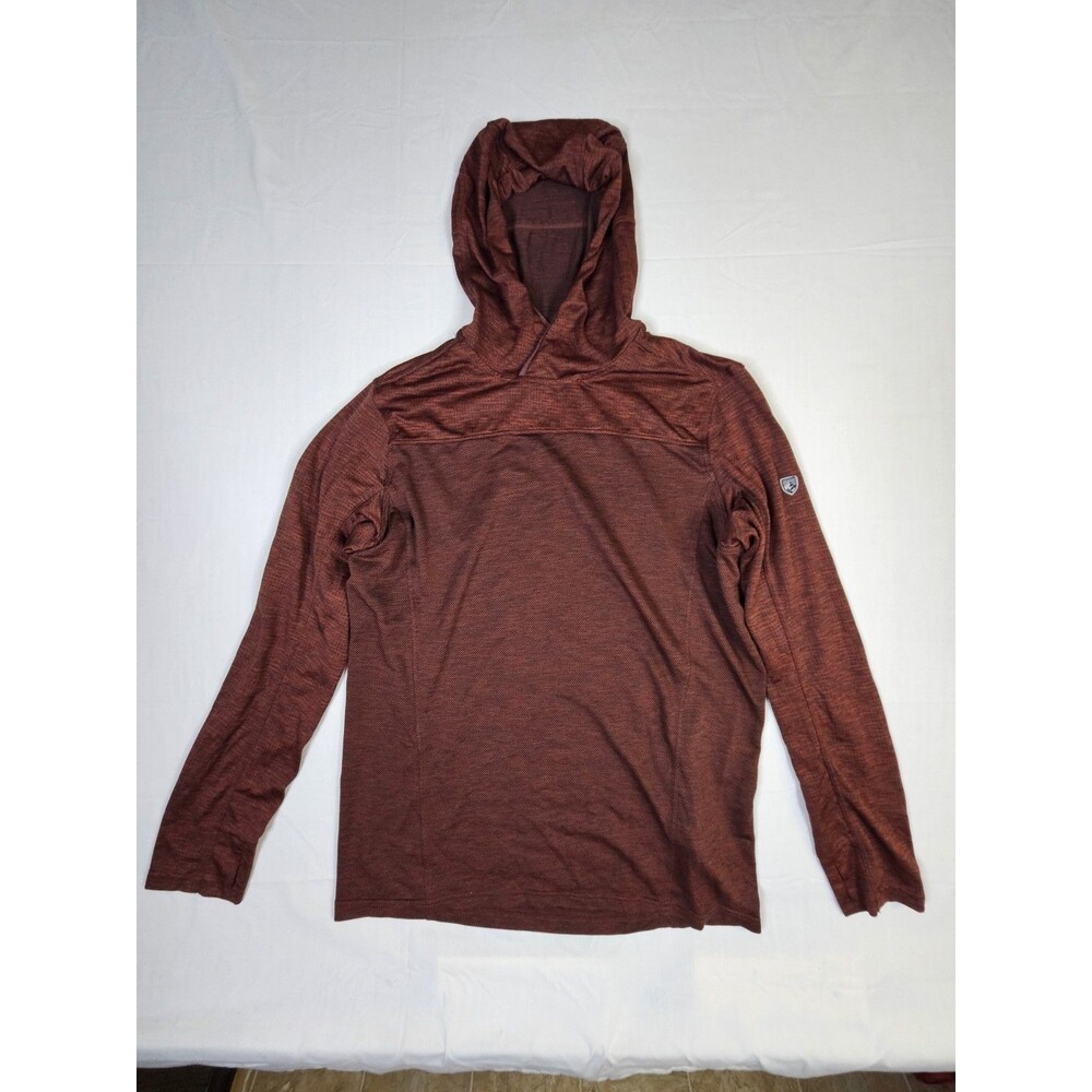 KUHL Hoody Shirt Men's Small Red Engineered Lightweight Moisture Wicking Hiking
